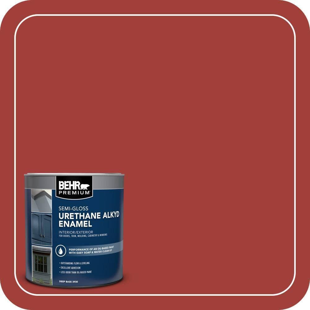 BEHR PREMIUM 1 qt. #PPU2-16 Fire Cracker Semi-Gloss Enamel Urethane Alkyd Interior/Exterior Paint (1)