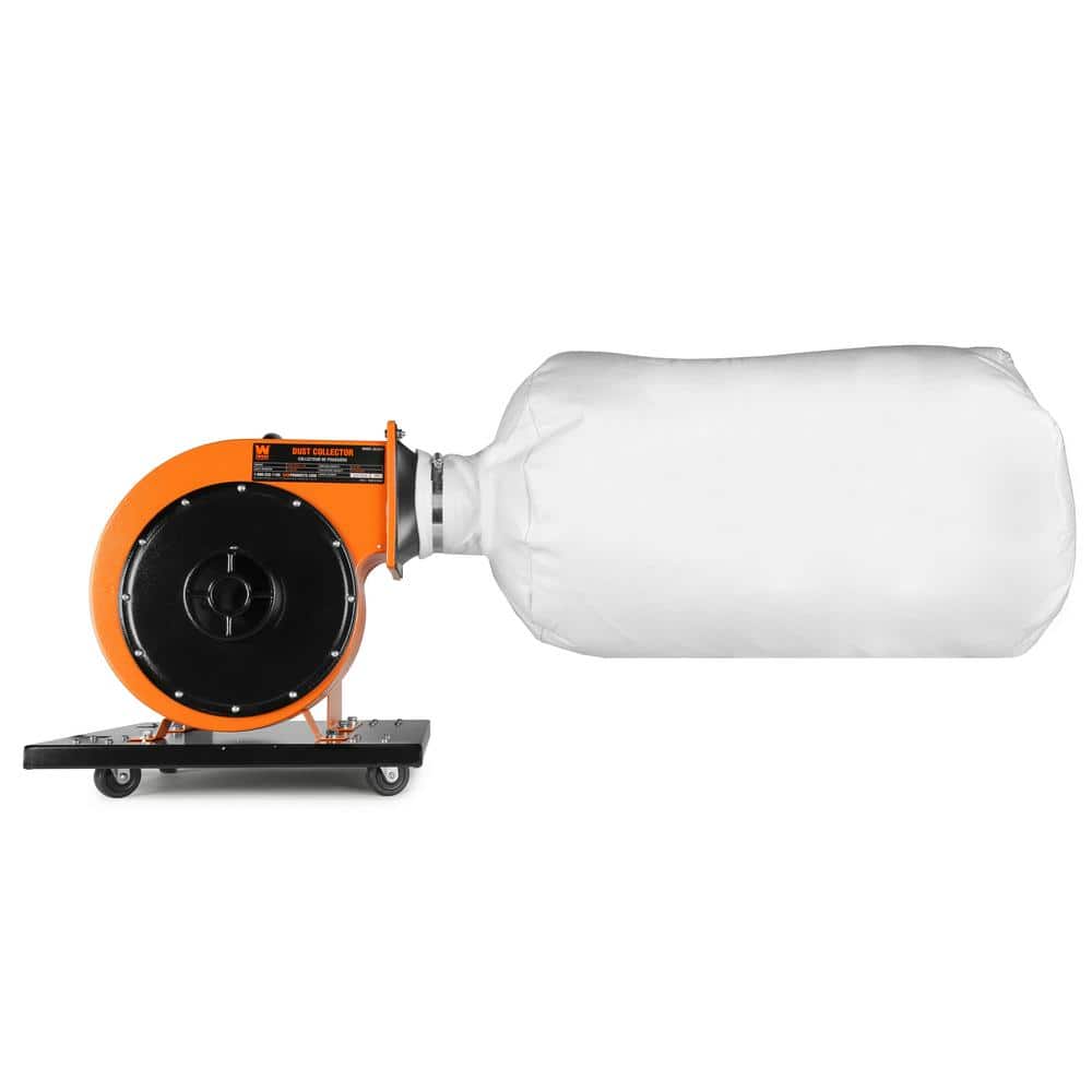 WEN 7.4 Amp Rolling Dust Collector with Induction Motor, 15 Gal. Bag and Optional Wall Mount (3)