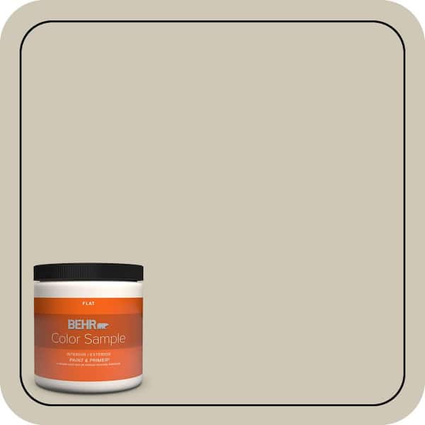 BEHR PREMIUM PLUS 8 oz. #PPU8-16 Coliseum Marble Flat Interior/Exterior Paint & Primer Color Sample (2)