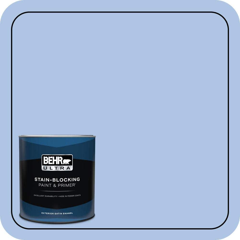 BEHR ULTRA 1 qt. #580B-4 Ocean Dream Satin Enamel Exterior Paint & Primer