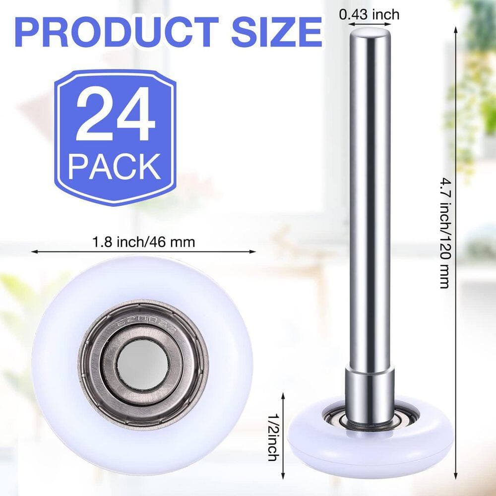 Unbranded 2 in. Flat White Nylon Quiet Sealed High Load Garage Door Roller for Residential Door 6200ZZ Bearing 24 Pack (2)