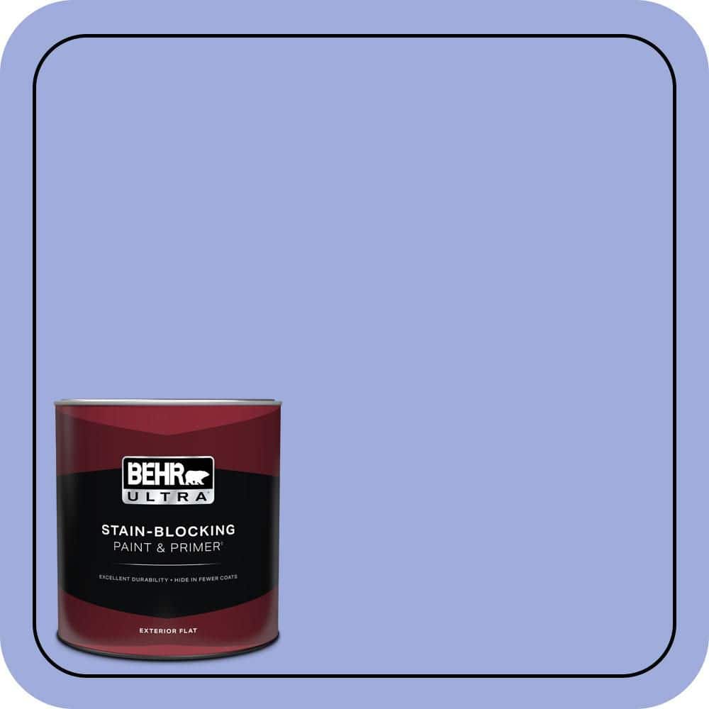 BEHR ULTRA 1 qt. #P540-4 Lavender Sky Flat Exterior Paint & Primer