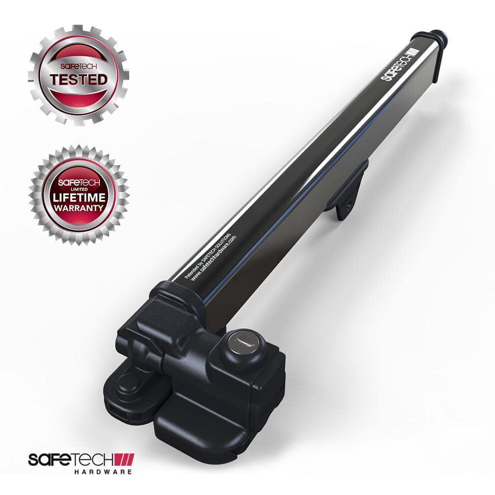 Safetech Hardware 20 in. Magnetic Top Pull Pool Gate Latch - Key Lock Vertical Self-Locking Square Post - Vinyl, Aluminum Gates - Black (2)