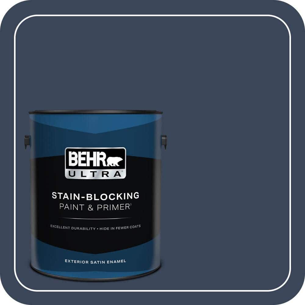 BEHR ULTRA 1 gal. #590F-7 Peaceful Night Satin Enamel Exterior Paint & Primer
