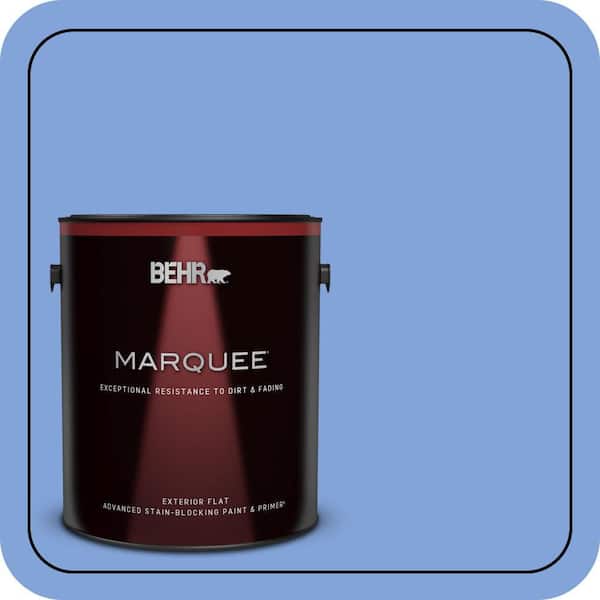 BEHR MARQUEE 1 gal. #P530-4 Periwinkle Flat Exterior Paint & Primer (2)