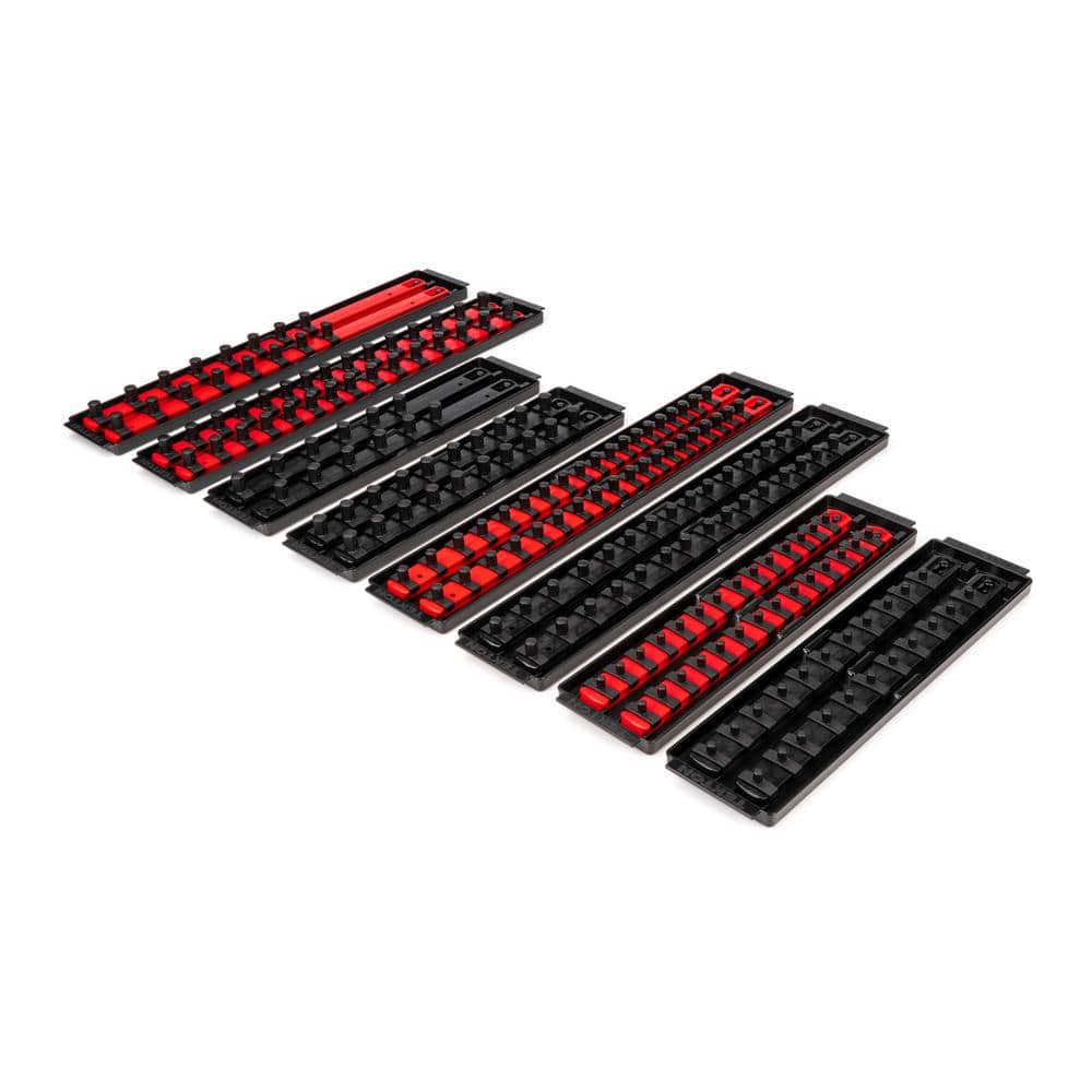 TEKTON 1/4,3/8,1/2 in. Drive Socket Rail and Tray Set (196-Tool) (1)