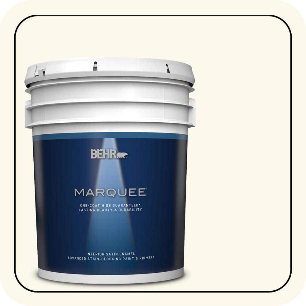 BEHR MARQUEE 5 gal. #BXC-29 Stately White Satin Enamel Interior Paint & Primer (1)