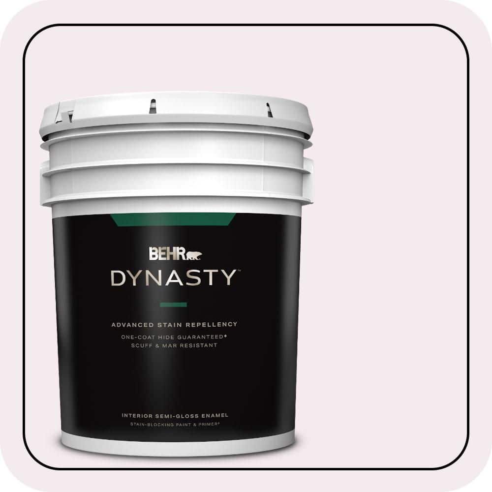 BEHR DYNASTY 5 gal. #690C-1 Sweet Illusion Semi-Gloss Enamel Interior Stain-Blocking Paint & Primer