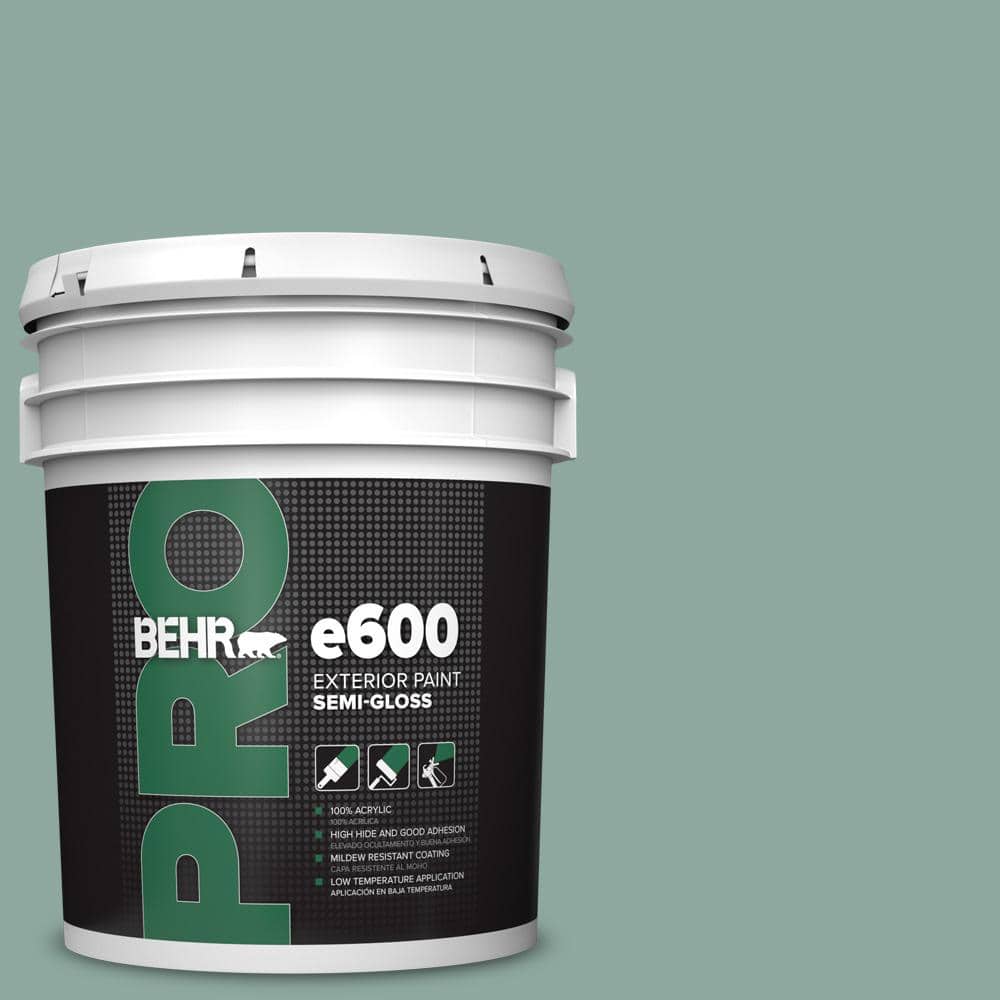 BEHR PRO 5 gal. #S430-4 Green Meets Blue Semi-Gloss Exterior Paint