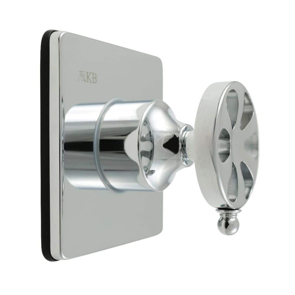 Kingston Brass Belknap 1/2 in. Single-Handle 1-Hole Wall Mount 3-Way Diverter Valve with Trim Kit in Polished Chrome