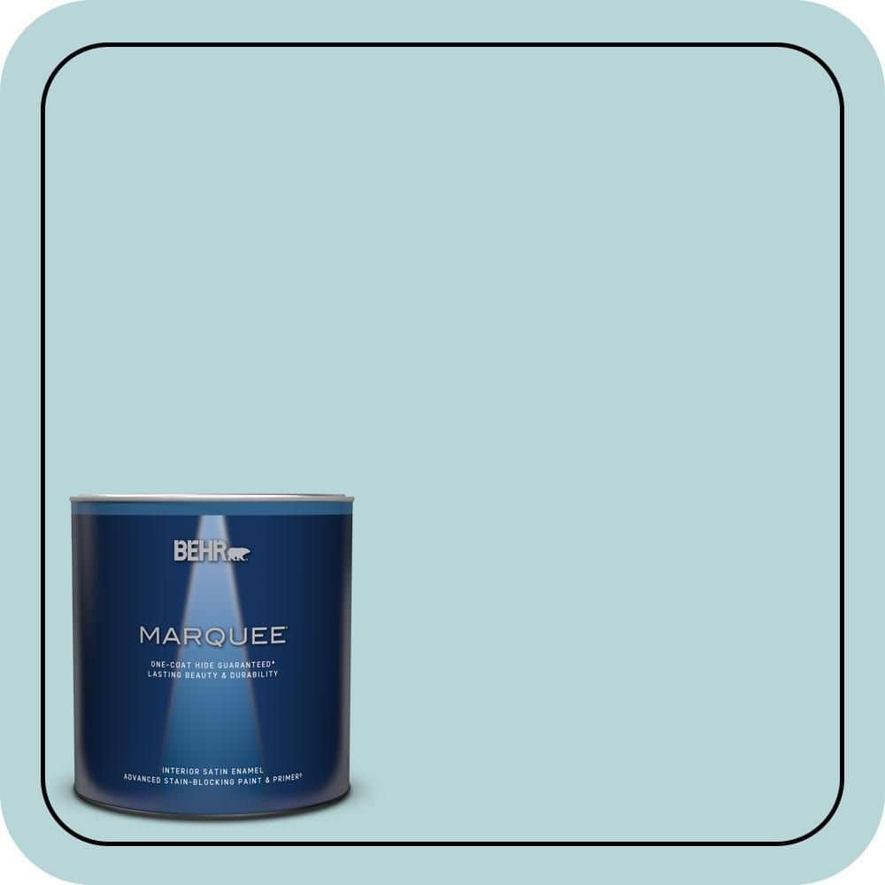 BEHR MARQUEE 1 qt. #510E-2 Rhythmic Blue Satin Enamel Interior Paint & Primer