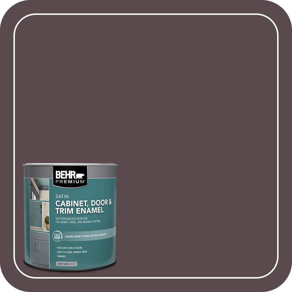 BEHR PREMIUM 1 qt. #N100-7 Aubergine Satin Enamel Interior/Exterior Cabinet, Door & Trim Paint (1)