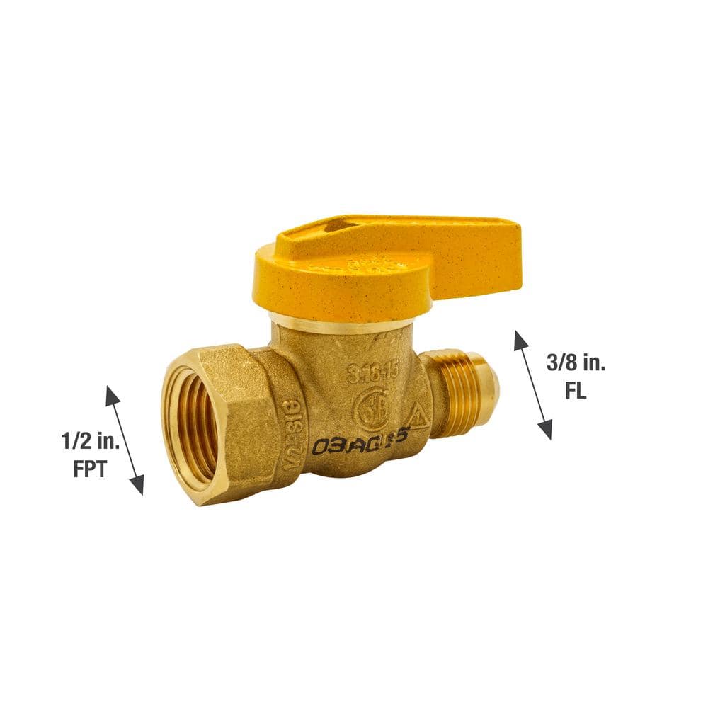 Everbilt 3/8 in. Flare x 1/2 in. FNPT Brass Gas Valve (3)