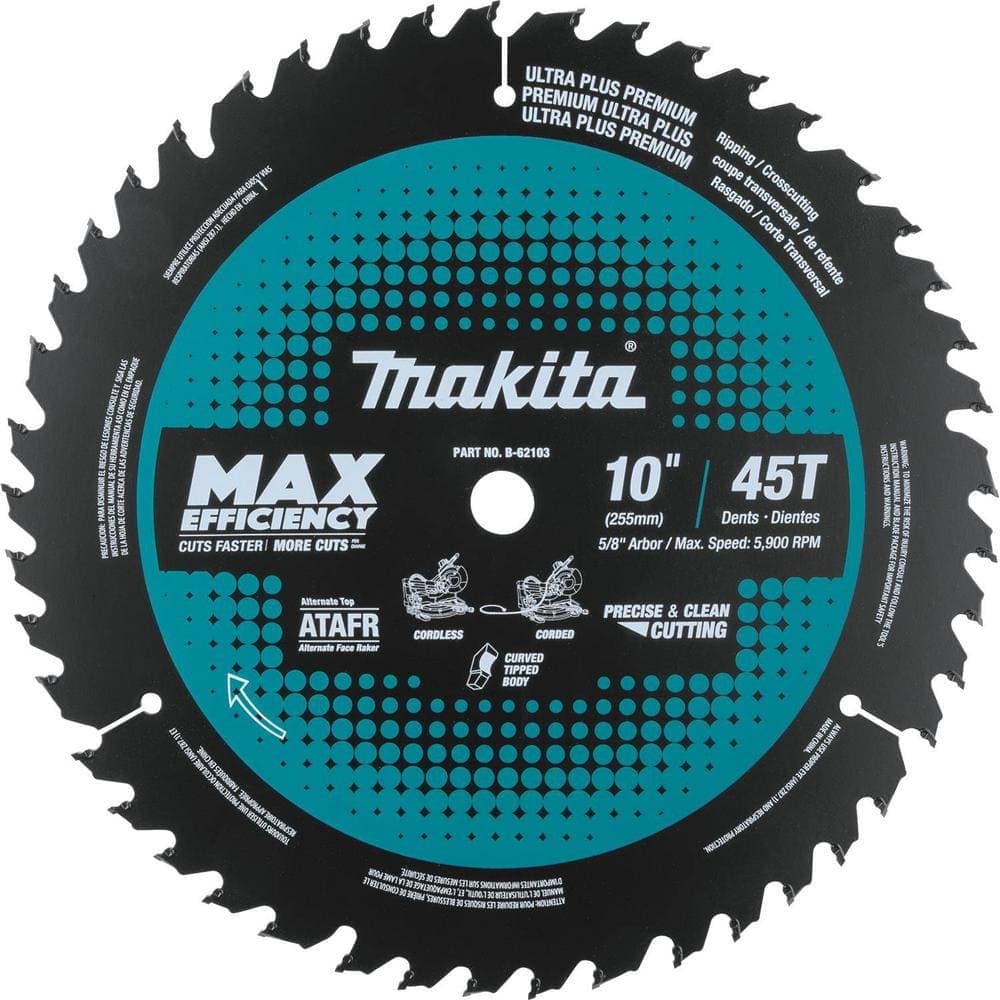 Makita 10 in. 45T Carbide-Tipped Max Efficiency Miter Saw Blade (1)