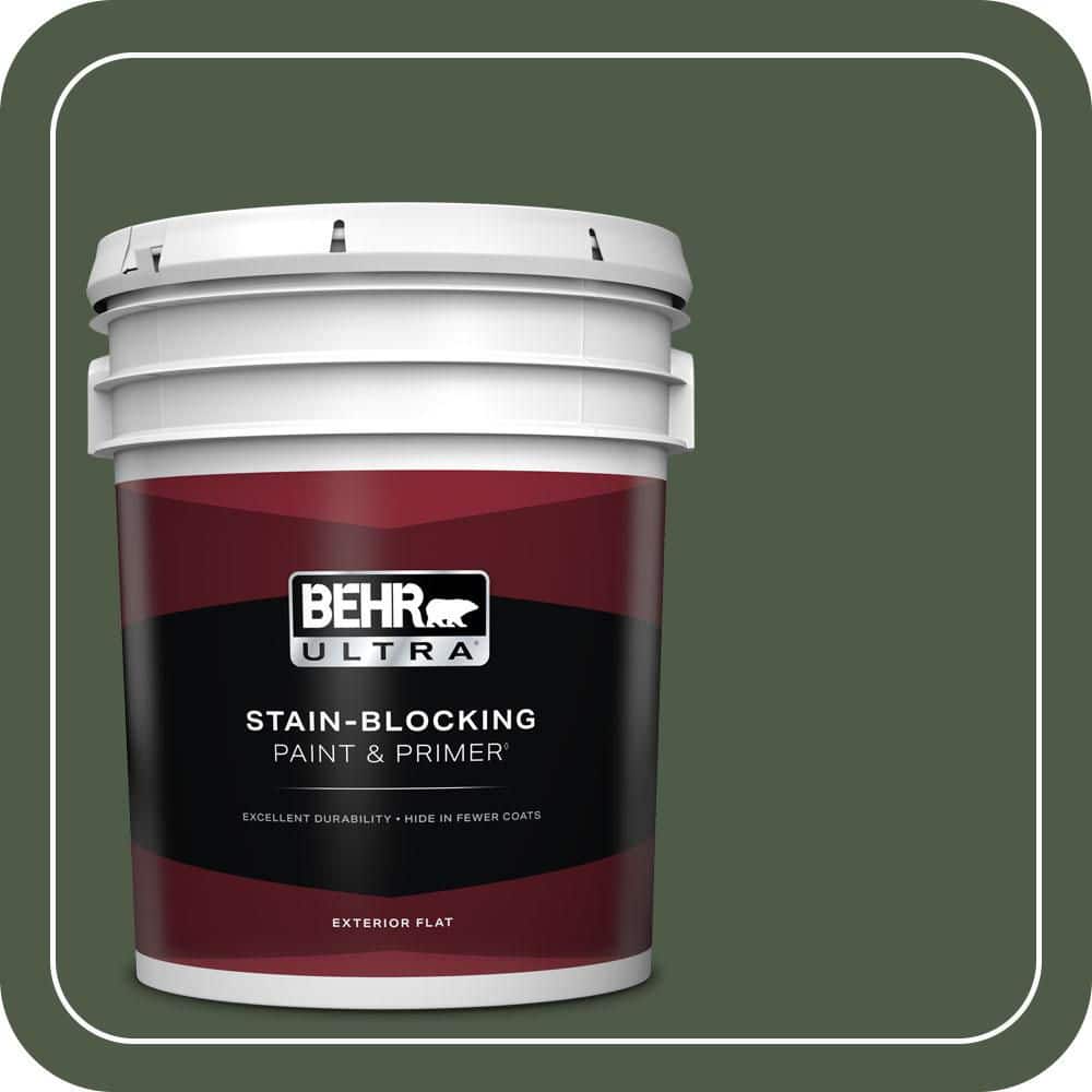 BEHR ULTRA 5 gal. #440F-7 Fresh Pine Flat Exterior Paint & Primer