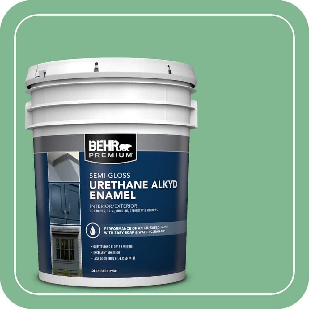 BEHR PREMIUM 5 gal. #BIC-40 Veiled Chameleon Urethane Alkyd Semi-Gloss Enamel Interior/Exterior Paint