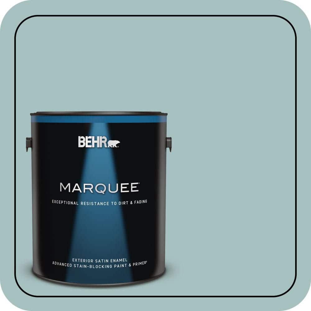 BEHR MARQUEE 1 gal. #500F-4 Swan Sea Satin Enamel Exterior Paint & Primer