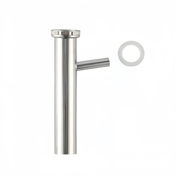 Everbilt 1-1/2in. x 8in. 24-Gauge Chrome-Plated Brass Slip-Joint Sink Drain Tailpiece Extension Tube with Hi-Line Branch-DB (2)