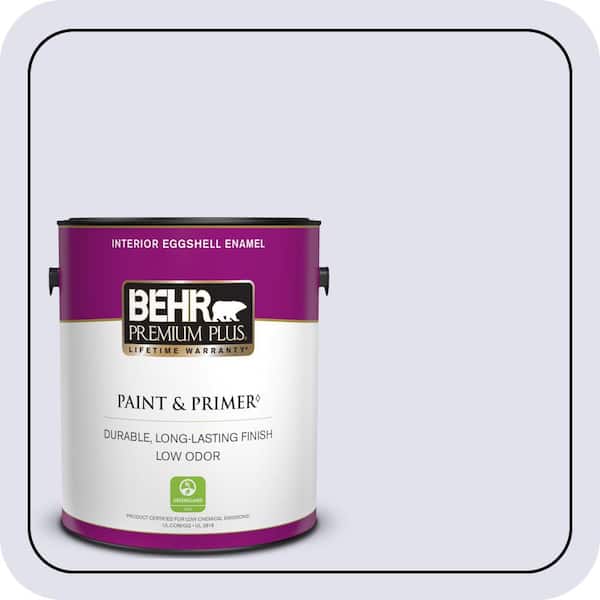 BEHR PREMIUM PLUS 1 gal. #M550-1 White Lavender Eggshell Enamel Low Odor Interior Paint & Primer (2)
