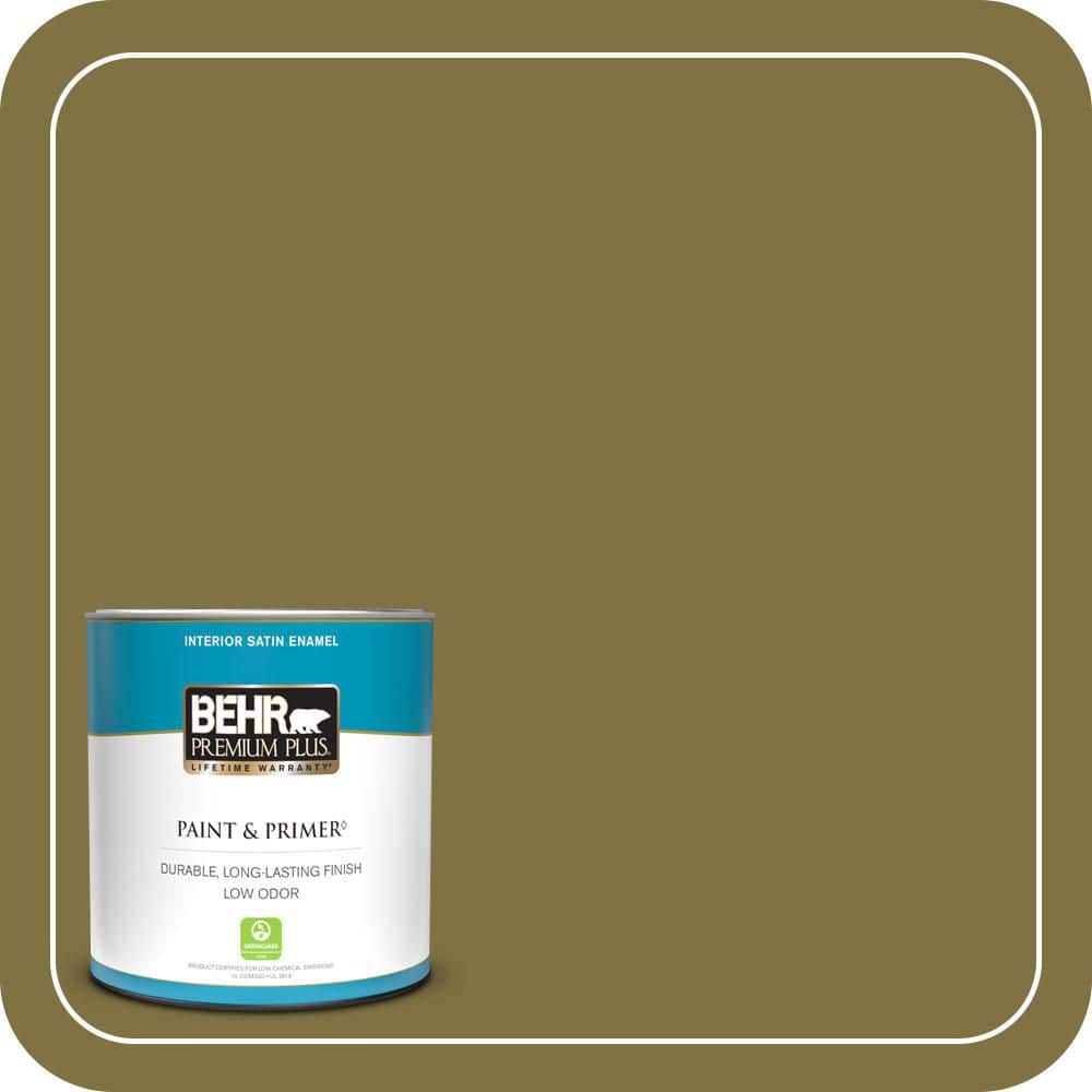 BEHR PREMIUM PLUS #S-H-390 Italian Olive Enamel Low Odor & Primer (1)