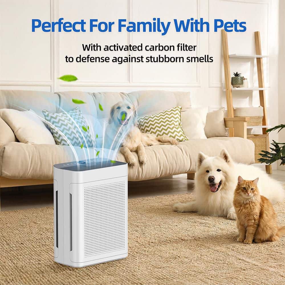 Edendirect sq. True HEPA Room Air Purifier, Pet-Friendly, 235 CFM, 15dB Quiet, Activated Carbon, Turbo High Speed (4)