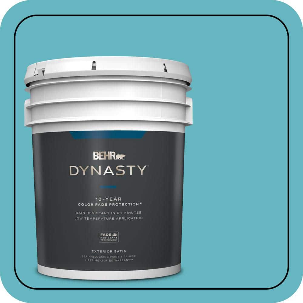 BEHR DYNASTY 5 gal. #520D-5 Tropical Tide Satin Enamel Exterior Stain-Blocking Paint & Primer