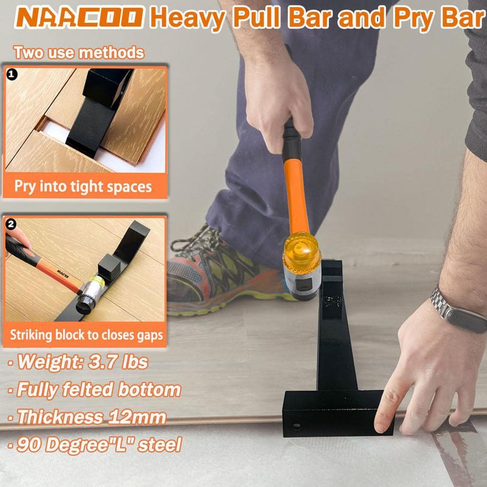 Angel Sar Laminate Flooring Tools, Flooring Installation Kit with Heavy Tapping Block, Pull Bar, 20 Pcs Flooring Spacers (3)