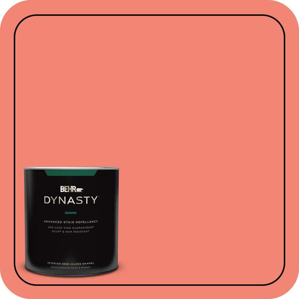 BEHR DYNASTY 1 qt. #T16-07 Coralette Semi-Gloss Enamel Interior Stain-Blocking Paint and Primer