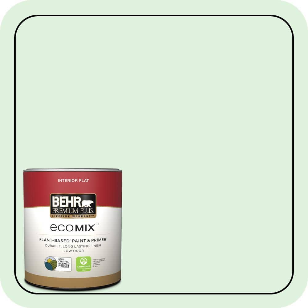 BEHR PREMIUM PLUS 1 qt. #P400-1 Mischievous Flat EcoMix Plant-Based Interior Paint & Primer (1)