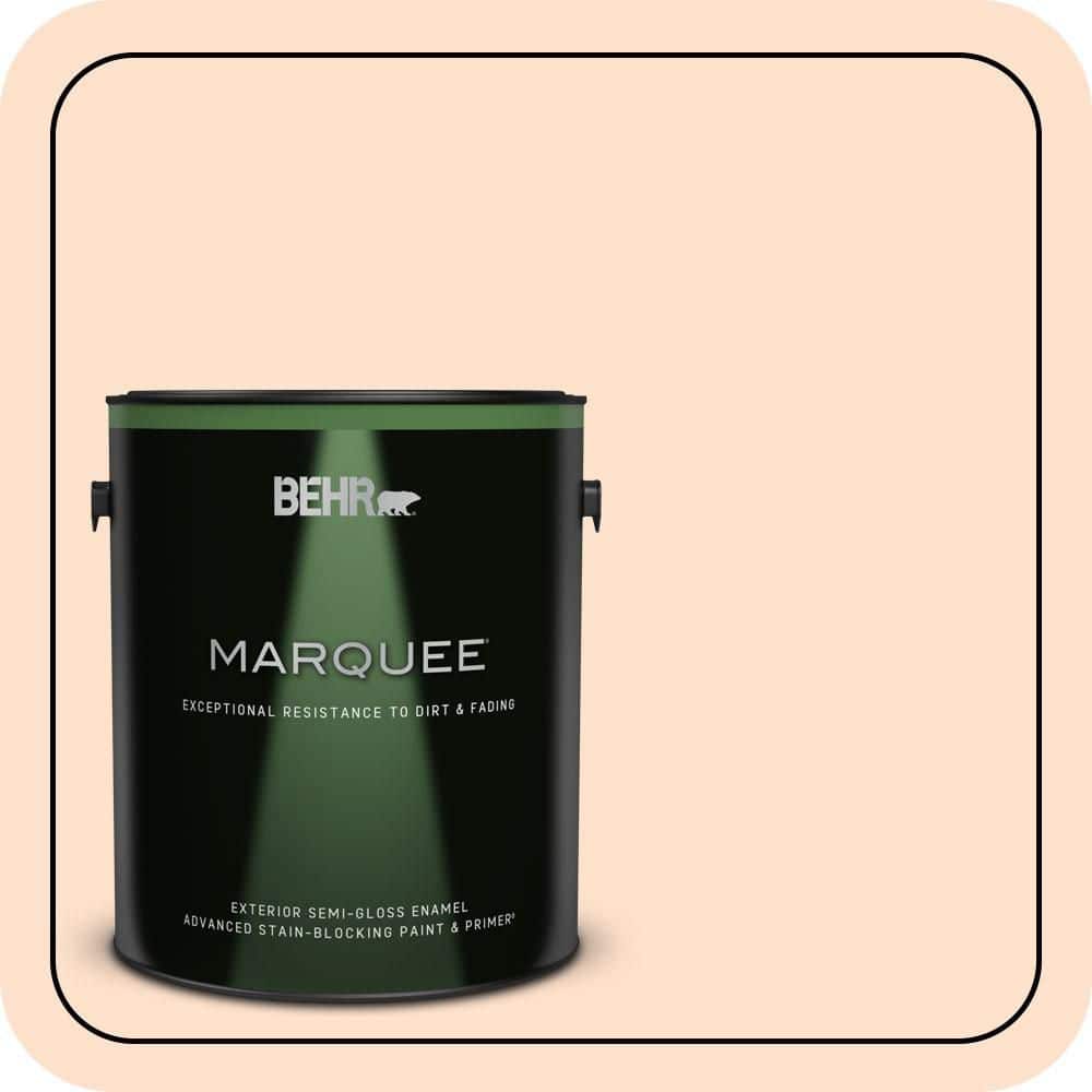 BEHR MARQUEE 1 gal. #P200-1 Melted Marshmallow Semi-Gloss Enamel Exterior Paint & Primer