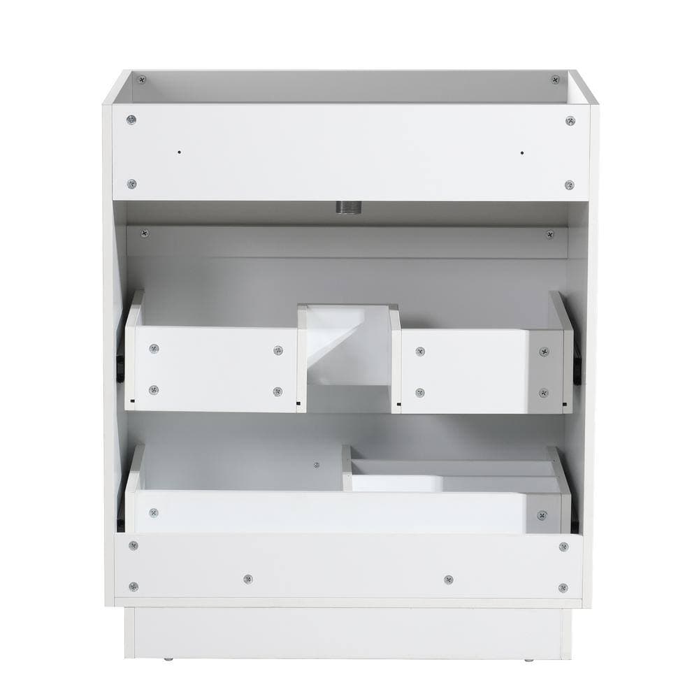 FUNKOL 29 in. D x 17.9 in. W x 33.5 in. H MDF Wall Mounted Bath Vanity Cabinet without Top in White with 3-Drawers (3)