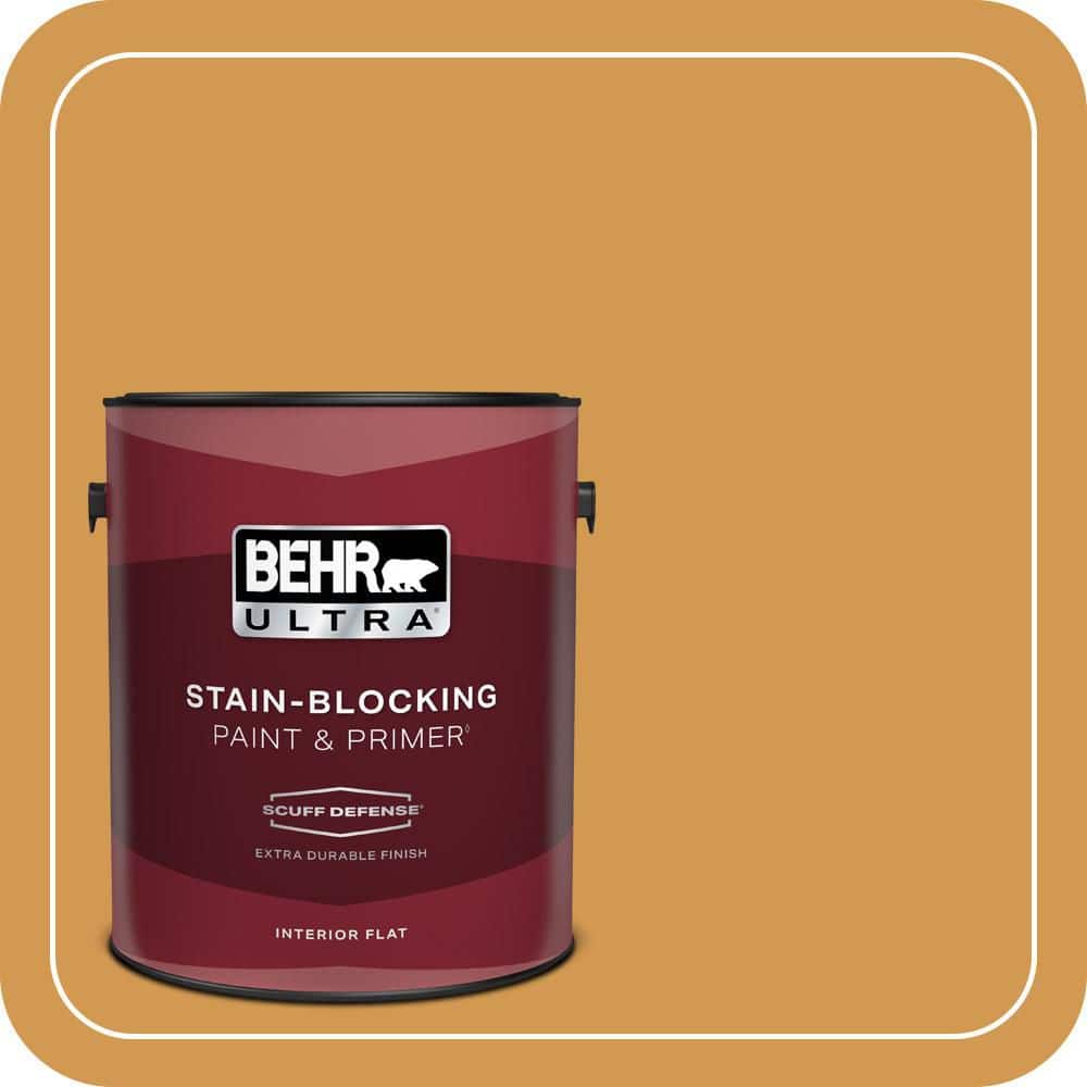BEHR ULTRA 1 gal. #PPU6-02 Saffron Strands Extra Durable Flat Interior Paint & Primer