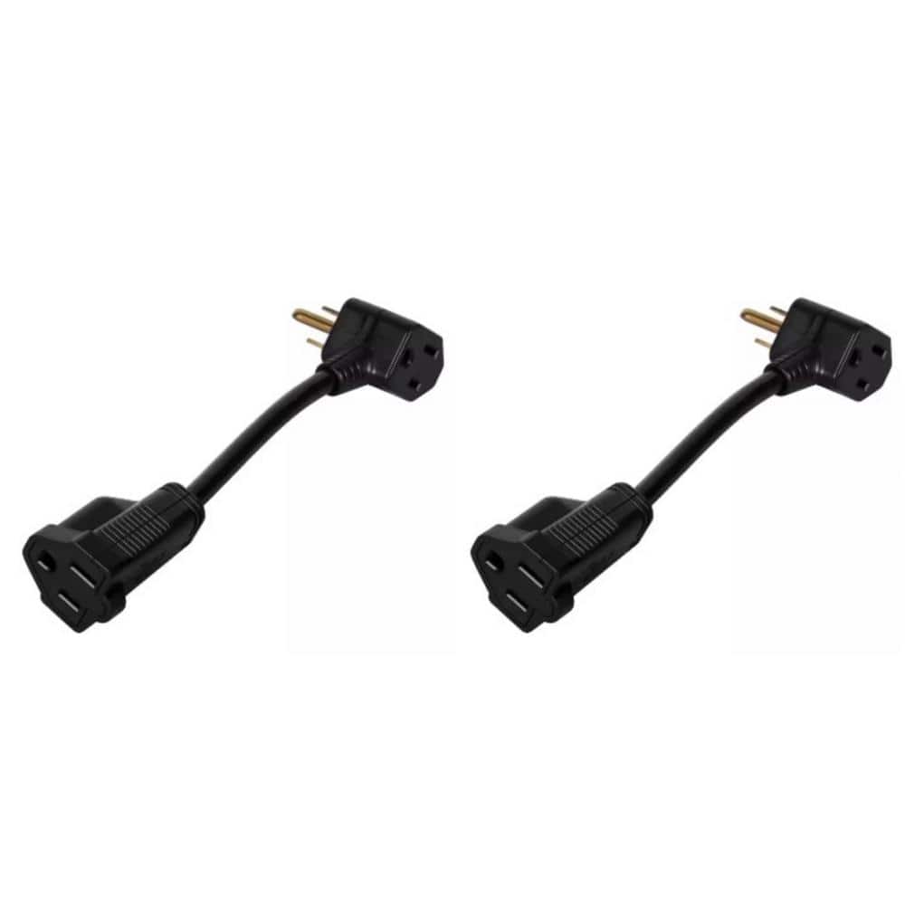 CyberPower 0.5 ft. 16/3 Extension Cord, Indoor, Black (2-Pack) (1)