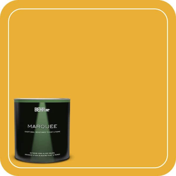 BEHR MARQUEE 1 qt. #P280-7 Midsummer Gold Semi-Gloss Enamel Exterior Paint & Primer (2)