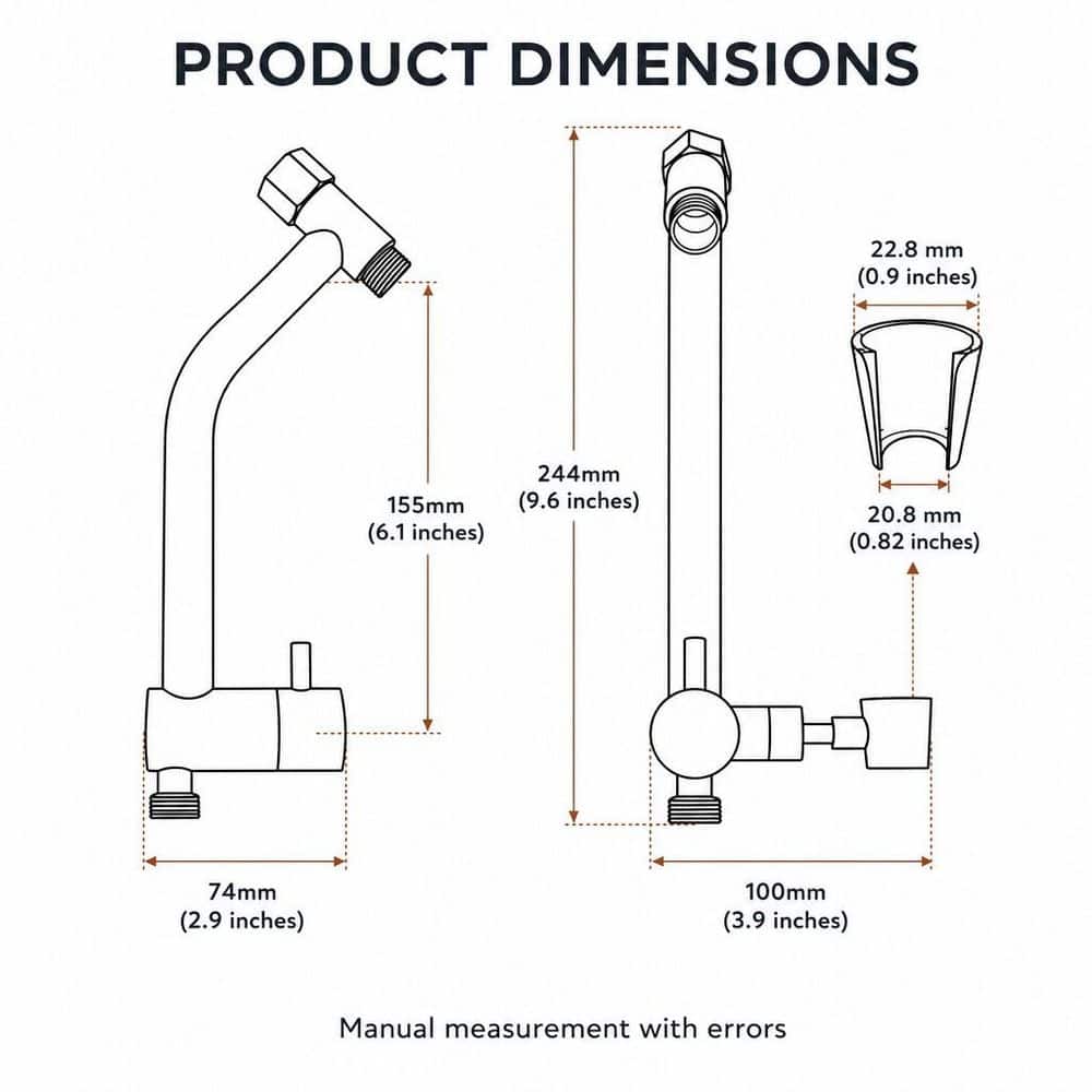 Helhom Shower Diverter with Low Handheld Shower Mount in Brushed Nickel, 3-Way Diverter Valve for Fixed Shower Head (2)