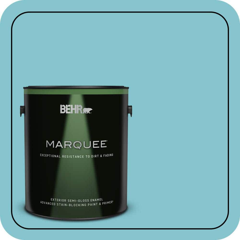 BEHR MARQUEE 1 gal. #520D-4 Shallow Sea Semi-Gloss Enamel Exterior Paint & Primer