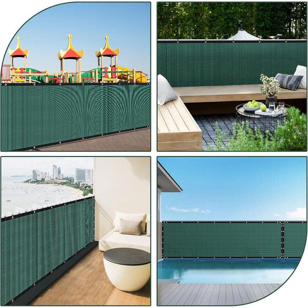 KIWDZFU 4 ft. x 50 ft. Privacy Screen Fence Green 90% Blockage Mesh Shade Net for Garden Wall Chain Link Fence (3)