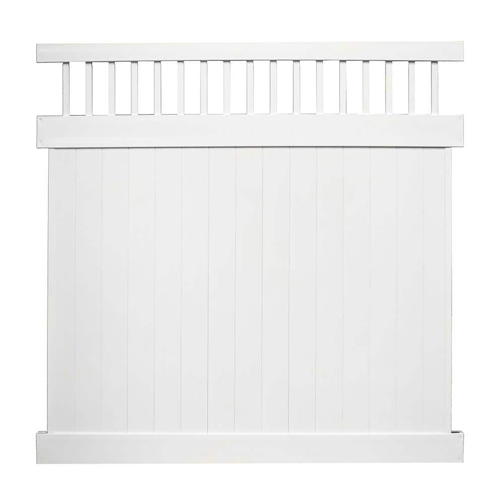 Weatherables Mason 7 ft. H x 8 ft. W White Vinyl Privacy Fence Panel Kit (1)