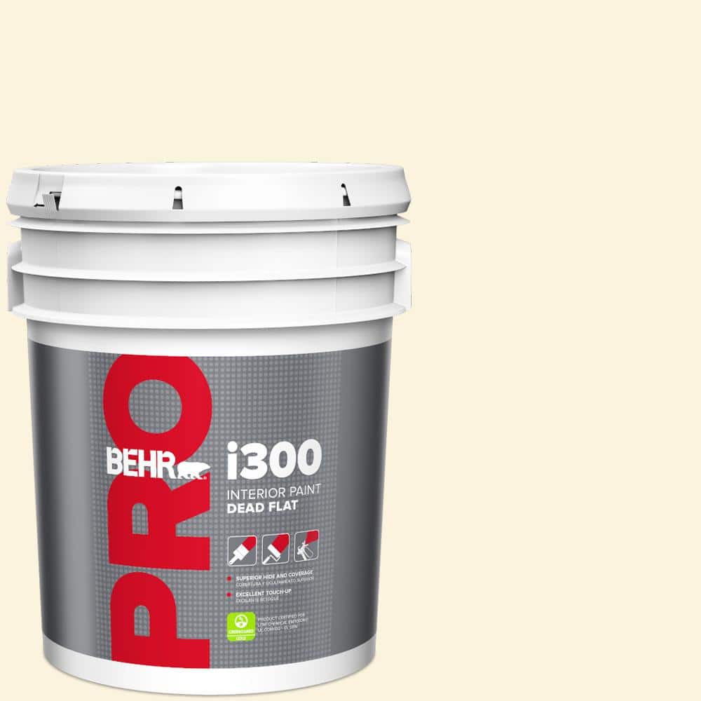 BEHR PRO 5 gal. #M290-1 Thickened Cream Dead Flat Interior Paint