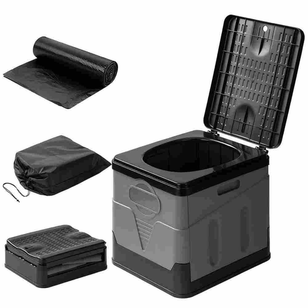 Tahanbath Non-Electric Portable Foldable Waterless Toilet with Carry Bag for Camping and Travel (1)