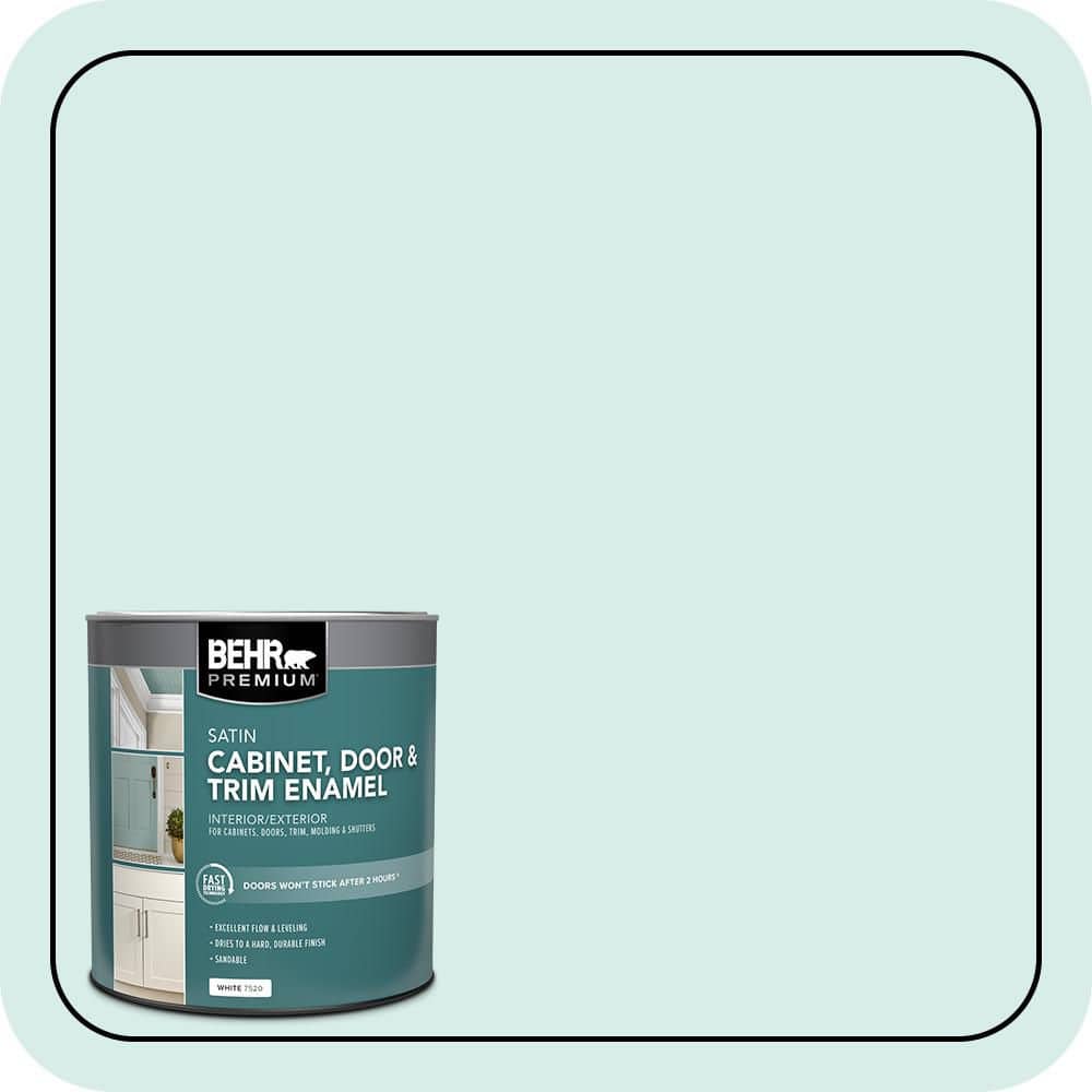BEHR PREMIUM 1 qt. #M450-1 Dew Pointe Satin Enamel Interior/Exterior Cabinet, Door & Trim Paint (1)