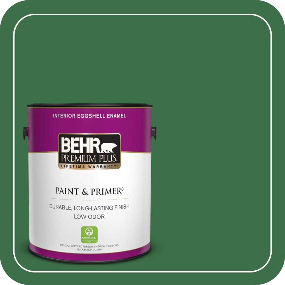 BEHR PREMIUM PLUS 1 gal. #S-H-450 Parsley Sprig Eggshell Enamel Low Odor Interior Paint & Primer
