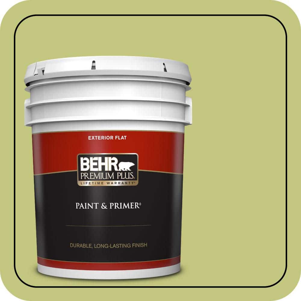 BEHR PREMIUM PLUS 5 gal. #P360-4 Soda Pop Flat Exterior Paint & Primer