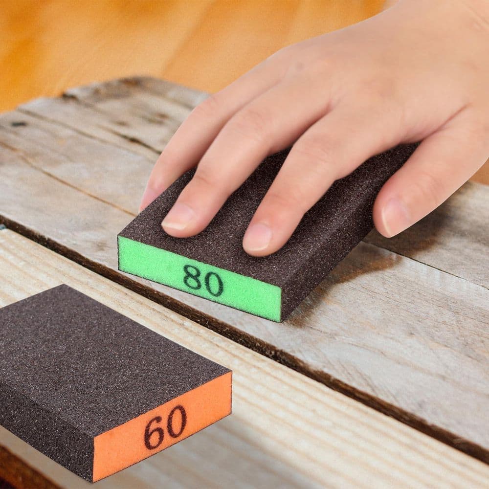 Unbranded 8-Pack Sanding Sponge Blocks, 4-Grits Per Pack (60/80/120/220), Washable and Reusable for Wood, Drywall, Metal, Glazing (2)
