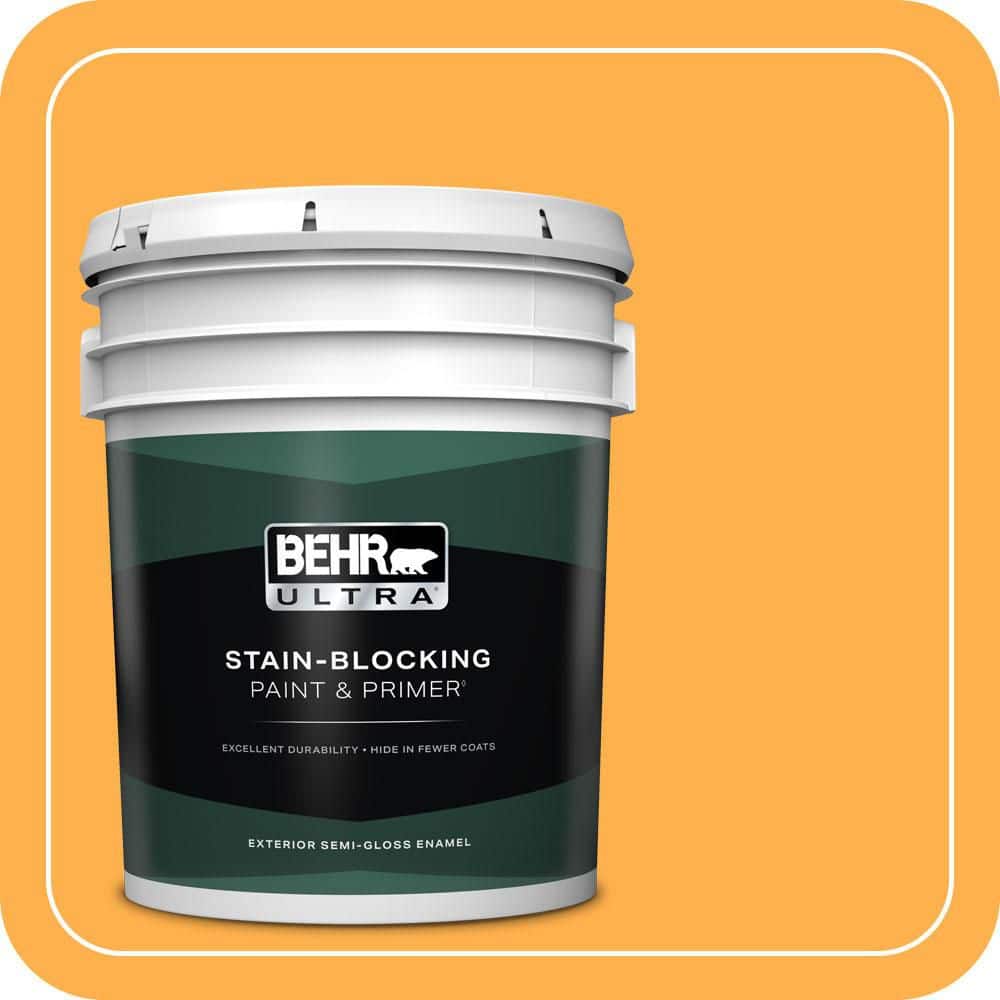 BEHR ULTRA 5 gal. #P250-6 Splendor Gold Semi-Gloss Enamel Exterior Paint & Primer