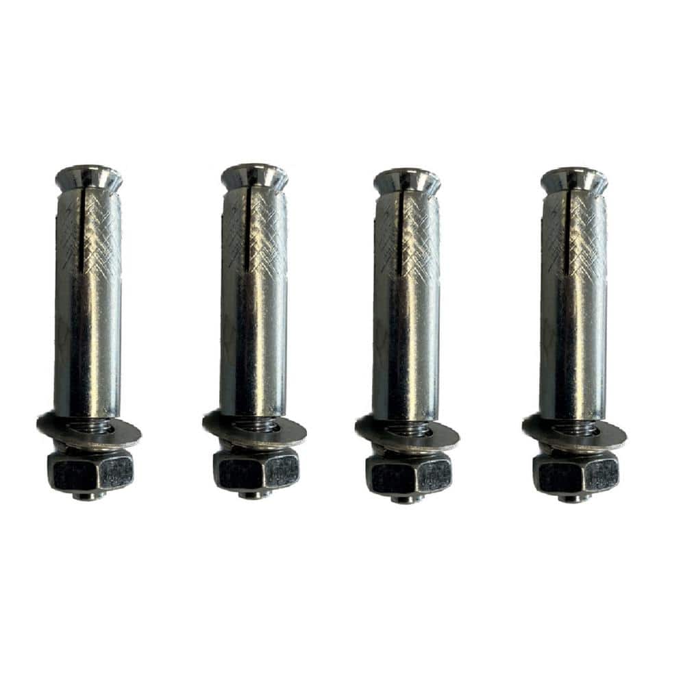 LH EP 3 in. x 3 in. x 1-1/3 ft. Black Metal Bottom Squared Post Holder for Installation Above Concrete EP Fence (3)