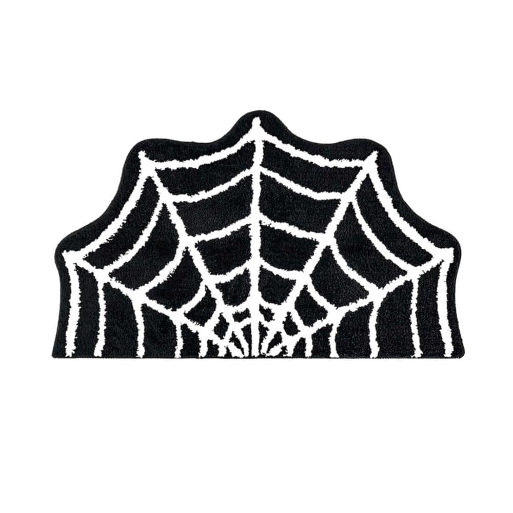 Wudkey 20 in. x 31 in. Spider Web Bath Mat, Halloween Non-Slip Rugs, Machine Washable Goth Area Rugs for Front Door, Bedroom (1)