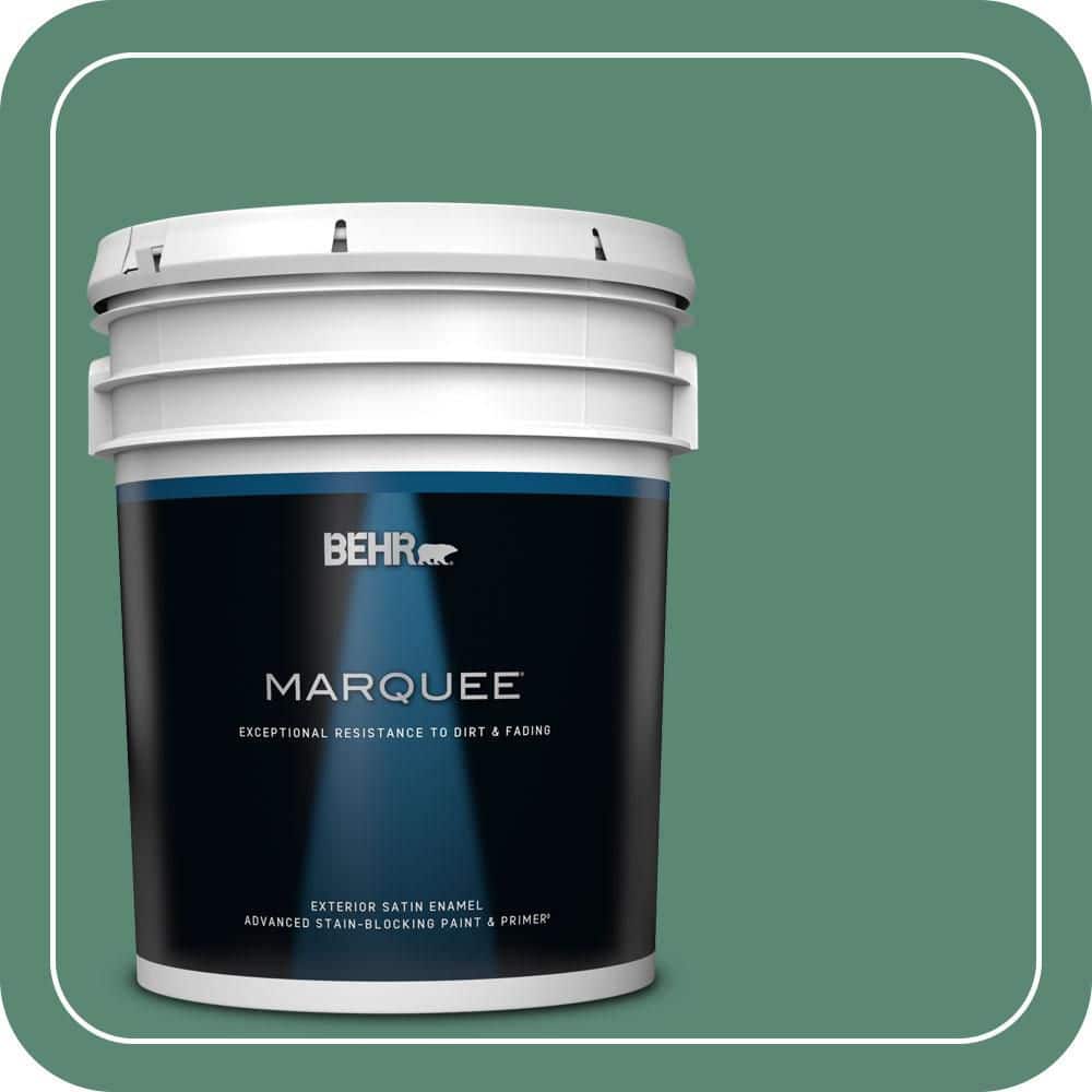 BEHR MARQUEE 5 gal. #MQ6-43 Dark Jade Satin Enamel Exterior Paint & Primer