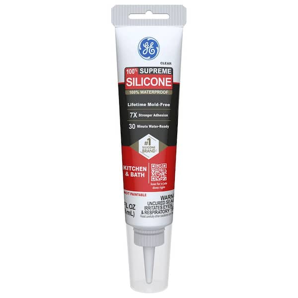 GE Supreme Silicone Caulk 2.8 oz. K&B Sealant Clear