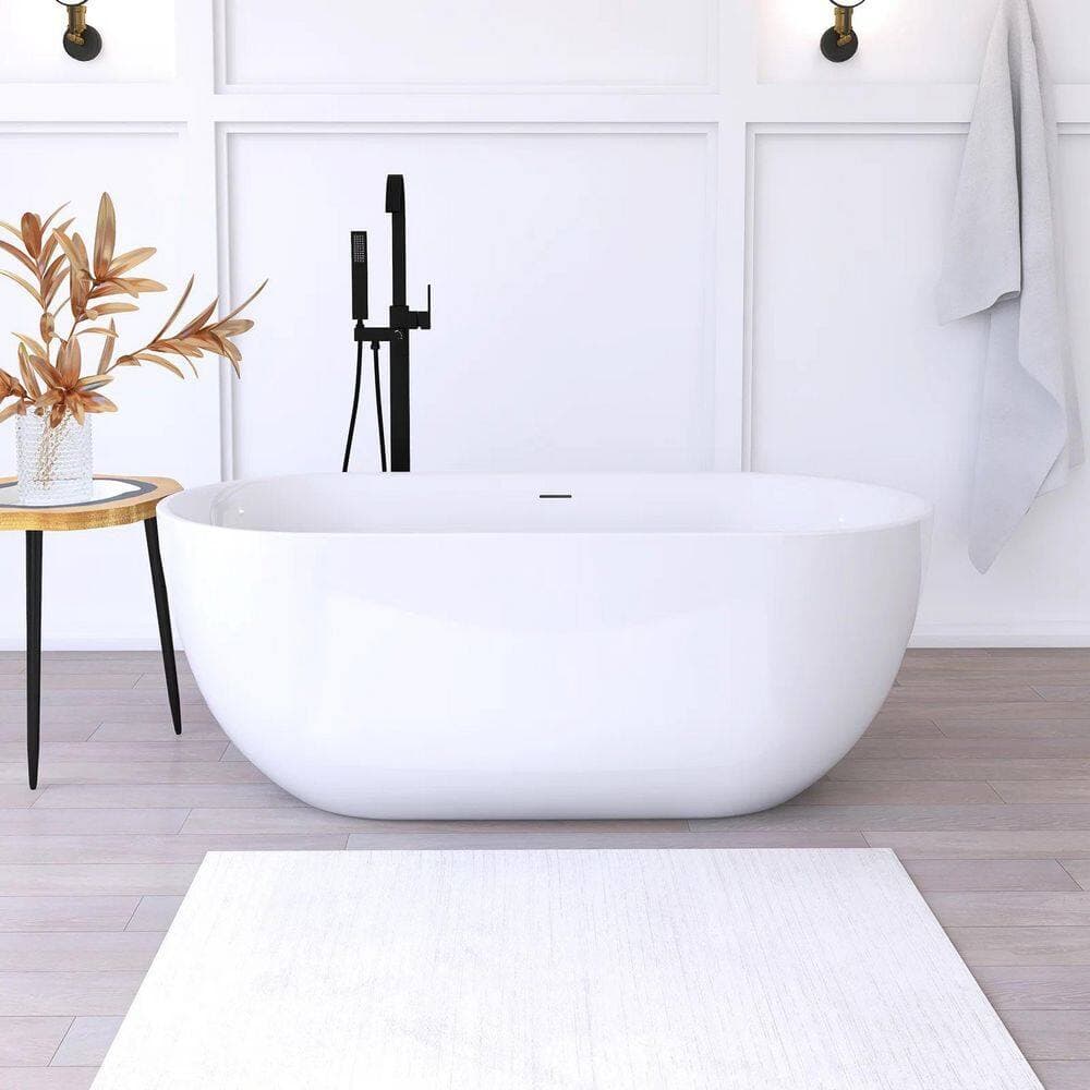 JimsMaison 67 in. x 31 in. Acrylic Freestanding Soaking Bathtub in Glossy White (3)